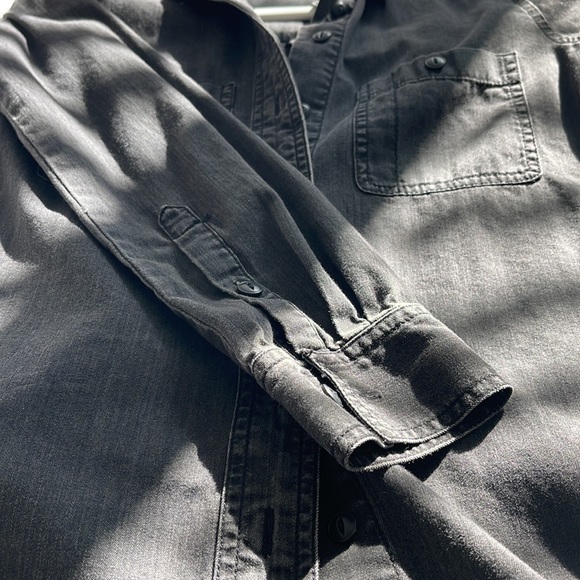 Madewell weathered black button-down shirt dress xs - Picture 12 of 13